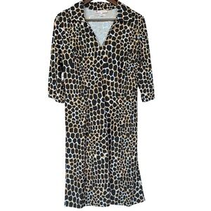 Jude Connally Leopard Print Shift Dress Sz L